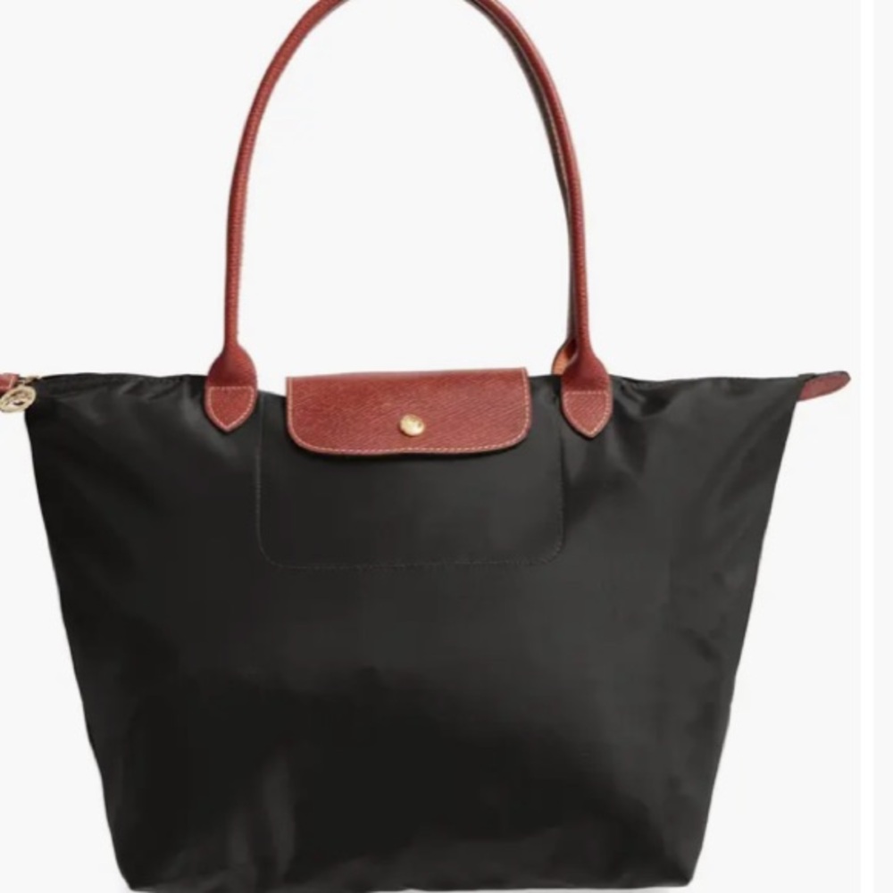 Longchamp Black and Brown Tote Bag